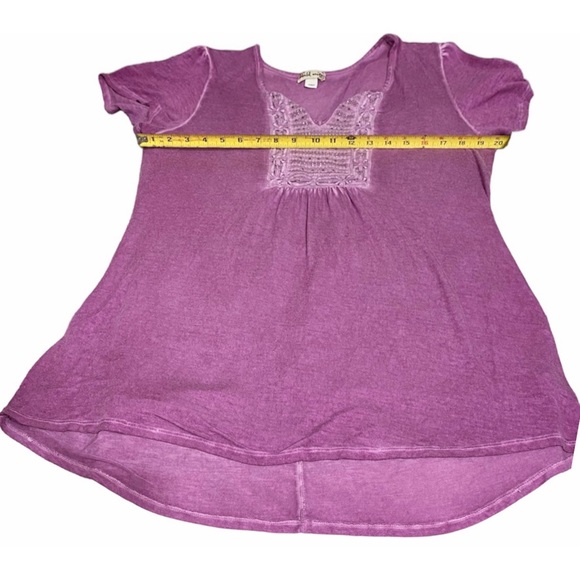 World Unity Women’s Washed Purple Embellished Cap Sleeve Knit Top, Size XL - Picture 5 of 9